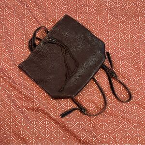 Vintage leather backpack purse